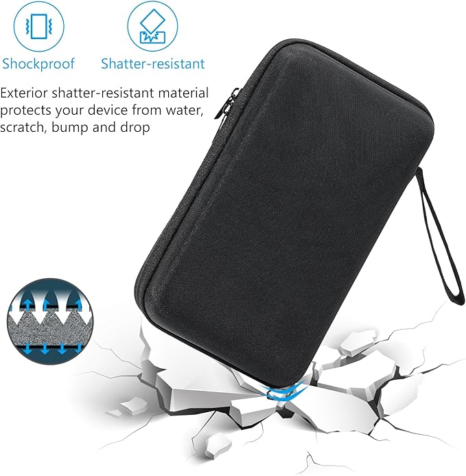 ProCase Large Hard Travel Electronic Organizer Case for MacBook Power Adapter Chargers Cables Tech Organizer Hard Drive USB Flash Disk SD Card Portable Electronics Accessories Bag -Black - Image 6