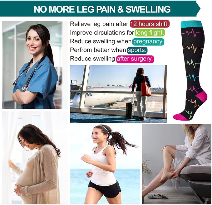 LEVSOX Compression Socks Women and Men, 20-30mmHg, Best for Nurses, Travel, Pregnancy - Image 2
