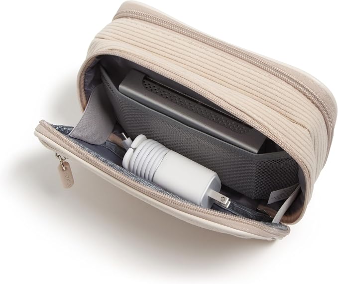 U Brands Electronics Organizer Travel Case, Cord Storage, 8" x 5.25", Beige - Image 5