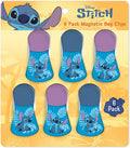 Disney Stitch Magnetic Chip Clips, Set of 6 | Airtight food storage bag clips for snack, cereal, and coffee bags, great for pantry and fridge, magnet displays kids artwork by BestBrands