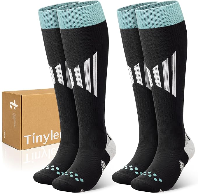 TINYLEMON Wide Calf Compression Socks for Women & Men 15-20 mmHg Cushioned Sole Knee High Support Socks for Long Hours & Daily Wear by Tinylemon