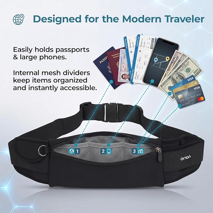 The Belt of Orion Money Belt, Anti-Theft Travel Waist Pack, Slim 9x4in | Money Belt, Anti-Theft Design, Passport & Cash Holder, Slim Fit 9x4in, For Men & Women - Image 4