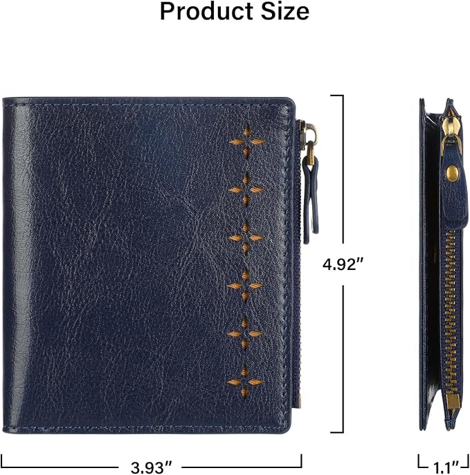 Ultra Thin Small Compact Leather Womens Girls Wallets RFID Blocking Credit Card Holder for Women - Image 5