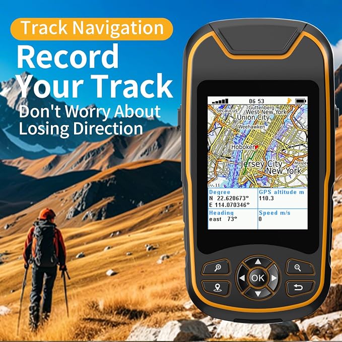 Handheld GPS for Hiking, Rugged and Waterproof Handheld GPS Navigator, 3.2" Sunlight Readable Screen, Compact Satellite Handheld GPS with USA Topo Map, Multi-GNSS Support, Extra Battery Life - Image 3