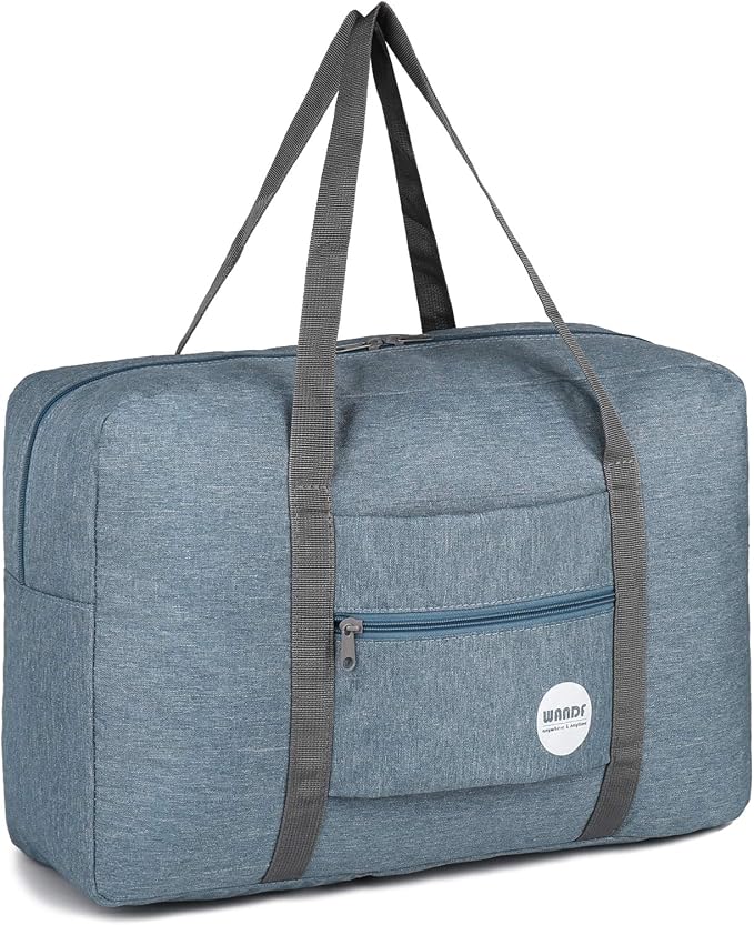 WANDF Personal Item Travel Bag, Carry On Duffle Bag Women | 18x14x8 inches, Airline Underseat Aprroved, Weekend Overnight Trips, Lightweight Packable by WANDF