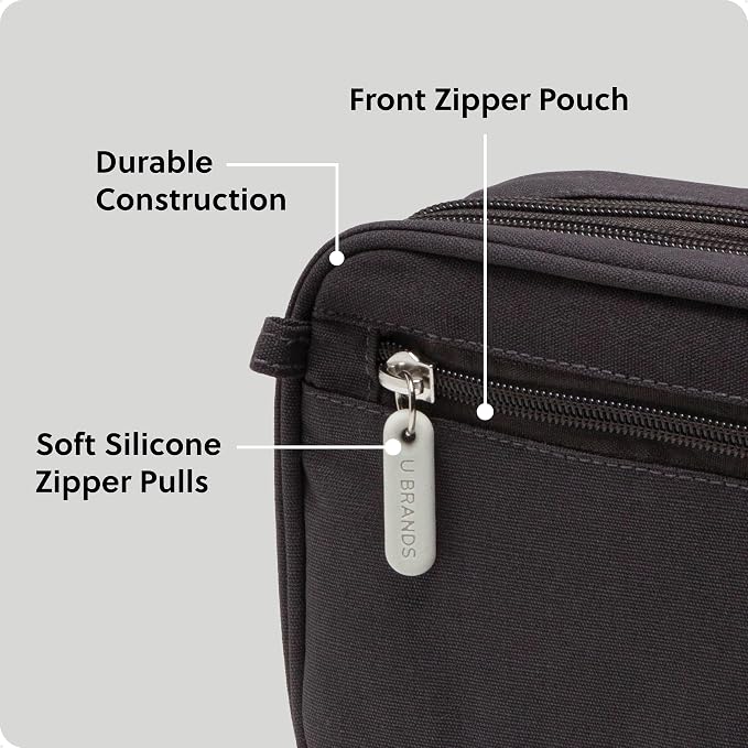 U Brands Electronics Organizer Travel Case, Cord Storage, 7.8" x 5", Gray - Image 3