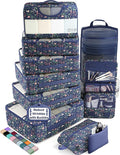 Veken 10 Set Packing Cubes for Travel Essentials,Anti-Wrinkle Buckled Suitcase Organizer for Shoe & Toiletry Bag,Carry On Luggage Bag with 99+ Count Mesh Holes for Airplane & College Dorm Accessories by Veken