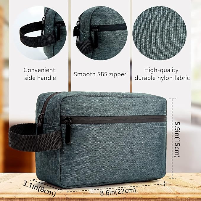 Travel Toiletry Bag for Women and Men, Water-resistant Shaving Bag for Toiletries Accessories, Foldable Storage Bags with Divider and Handle for Cosmetics Toiletries Brushes Tools - Image 5