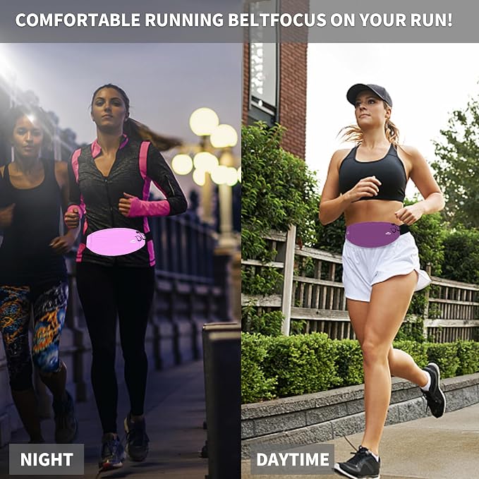 Running Fanny Pack Whole Bag Reflective, Running belt for Women &Men,Sweatproof Phone Holder Workout, Running Waist Pack (purple) - Image 3