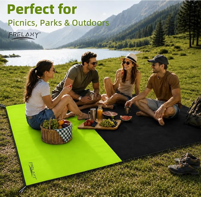 Frelaxy Pocket Picnic Blanket, Waterproof Blanket for Beach Festival | Lightweight compact design, Multi-use outdoor blanket, Waterproof & sandproof material, Easy to carry, Picnic, Camping - Image 5
