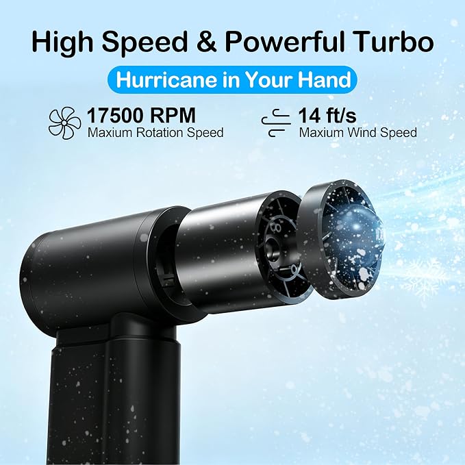 CIVPOWER Portable Mini Fan Handheld: Personal Travel Fan USB Rechargeable - 100 Speed Turbo Fan with LED Display - Pocket Size 8H Max Runtime, Outdoor Sport Hiking Concert Gift for Women Men, Black - Image 8