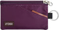 RFID Blocking Travel Wallet with Adjustable Lanyard, Small Nylon Zipper Pouch and Badge Holder for ID, Credit Cards, Cash, Keys, Commuters (Plum Wine) by APTENSKO