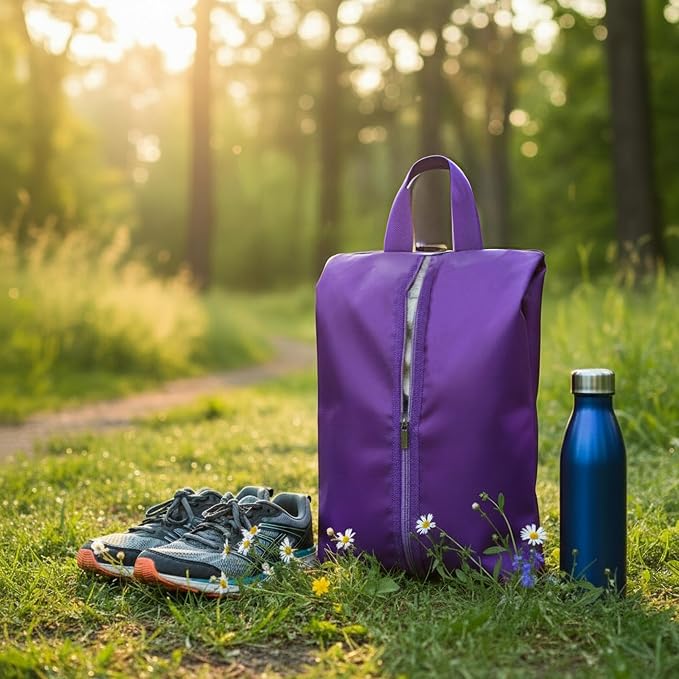 6pcs Portable Shoe Organizer, Travel Pouches with Zipper, Golf Shoe Bags, Clothes Bags, Soccer Cleats Bag Shoe Pouch for Gym, Waterproof, Odor-Resistant (Purple) | Golf Shoe Bags, Clothes Bags, Soccer Cleats Bag Shoe Pouch for Gym, Waterproof, Odor-Res... - Image 7