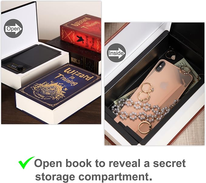 The Prophet Diversion Book Safe with Real Pages,Hidden Safe Secret Storage,Small Safe with Key Lock,Lock Box for Cash Jewelry,Cash Box,Gun Safe - Image 6