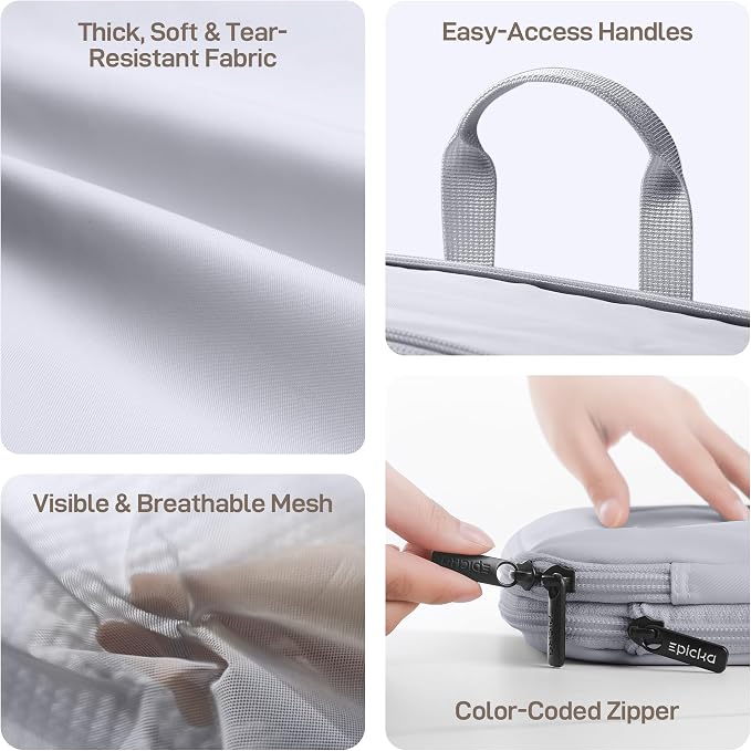 EPICKA TripCozy Compression Packing Cubes, 6 Set, Grey | Durable Expandable Travel Organizer Bags with Mesh Tops for Space-Saving Storage of Clothes & Accessories in Luggage - Image 4