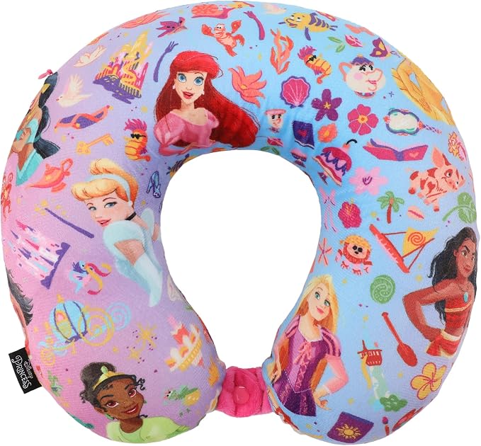 Disney Princess 3-Piece Neck Pillow Travel Set With Eye Mask & Luggage Tag - Image 4