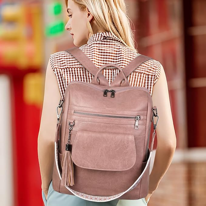 GAEKEAO Backpack Purse for Women PU Leather Anti-theft Backpack Ladies Convertible Large Travel Designer Fashion Shoulder Bag - Image 2
