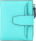 Women's RFID Blocking Leather Small Compact Bi-fold Zipper Pocket Wallet Card Case Purse with id Window by AINIMOER