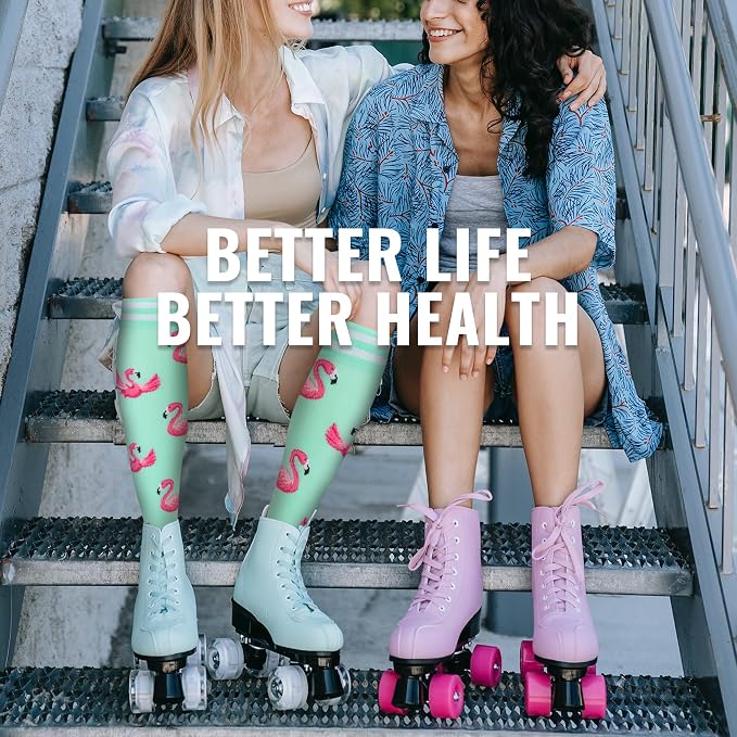 fenglaoda Compression Socks for Women Men 3 Pairs Graduated Compression Support Circulation Socks for Nurses - Image 5