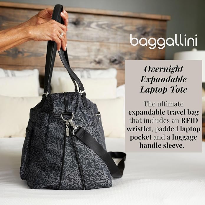 Baggallini Overnight Expandable Laptop Tote with RFID Phone Wristlet - Image 3