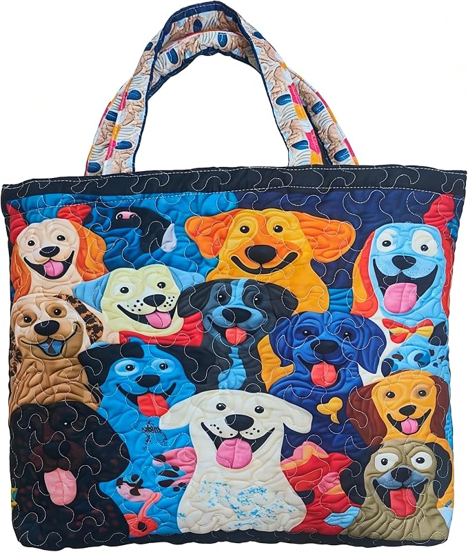 Women's Quilted Tote Bag – Lightweight Large Capacity Foldable for Travel | 20.87" L x 15.75" H - Image 6