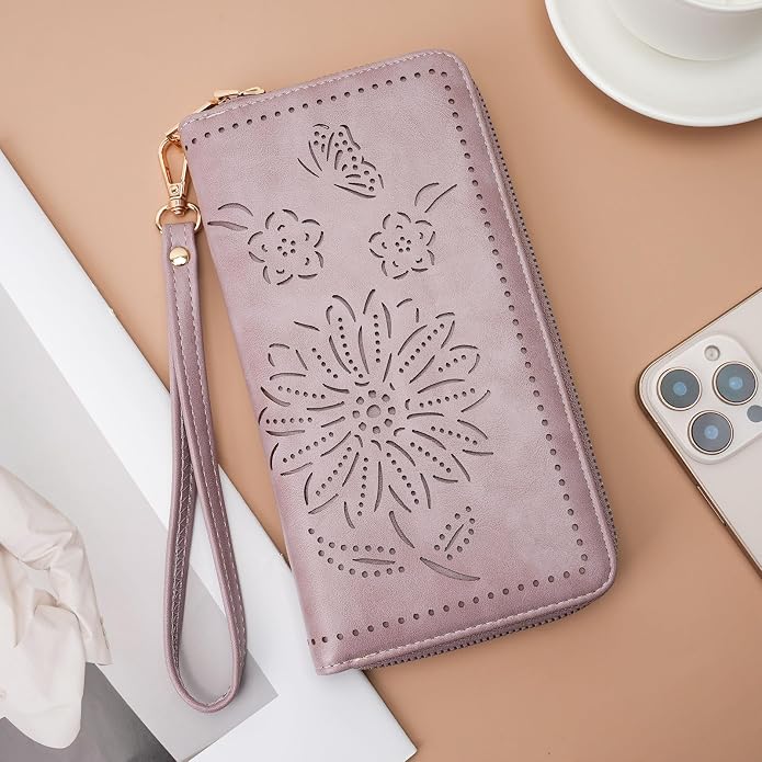 RFID Wallet Women Large Capacity Sunflower Wristlet Wallets for Women Clutch Ladies Cell Phone Purse - Image 3