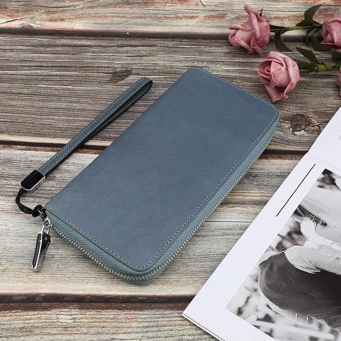 Small Compact Women Wallet RFID Blocking Genuine Leather Bifold Purse with ID Windows - Image 6