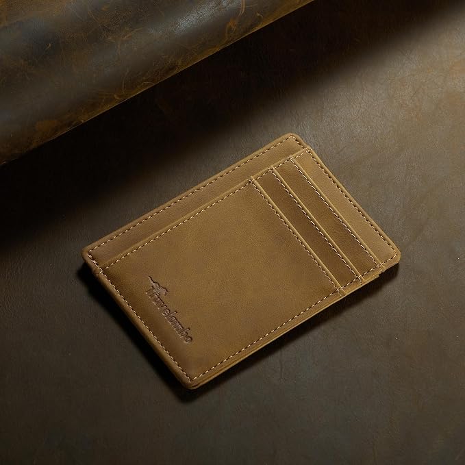 Travelambo Slim Wallet Front Pocket Minimalist Leather RFID Blocking Medium Size - Image 5