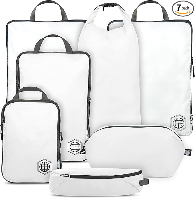 TRIPPED Travel Gear Large Compression Packing Cubes 7-Piece Set for Travel by TRIPPEDTravelGear