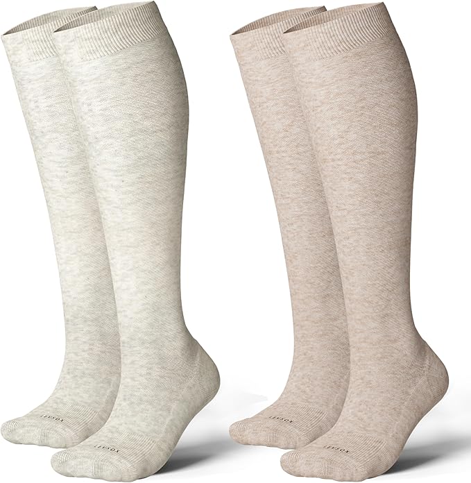 LEVSOX Cotton Compression Socks for Women&Men 20-30mmHg Knee High Cute Support Sock for Nurses Pregnancy Travel by Levsox