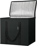 BALEINE 1Pk Insulated Reusable Grocery Bags, Collapsible Cooler Bag for Groceries, Heavy Duty Large Insulated Bag (16''x9''x13'', Charcoal Black) by BALEINE