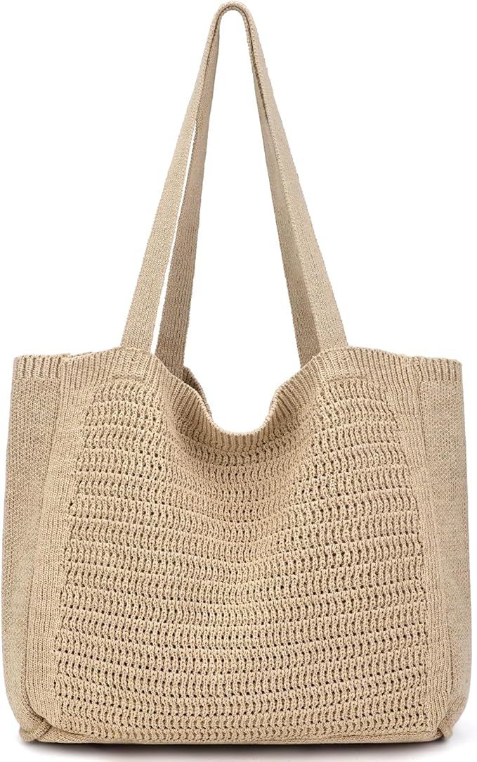 hatisan Crochet Bag for Women, Handmade Knit Beach Tote Bag Summer by Hatisan