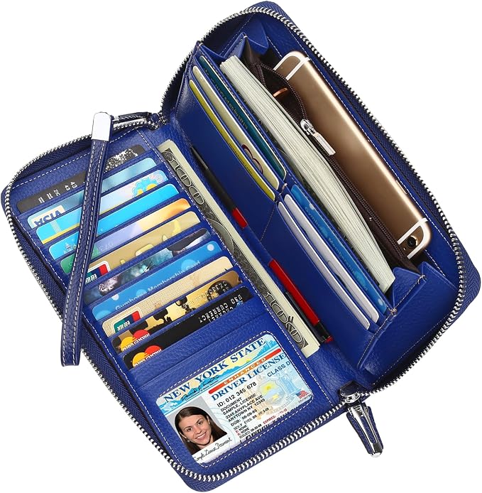 Small Compact Women Wallet RFID Blocking Genuine Leather Bifold Purse with ID Windows by Lavemi