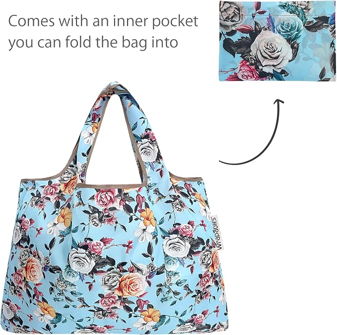 allydrew Large Foldable Tote Nylon Reusable Grocery Bags - Image 5