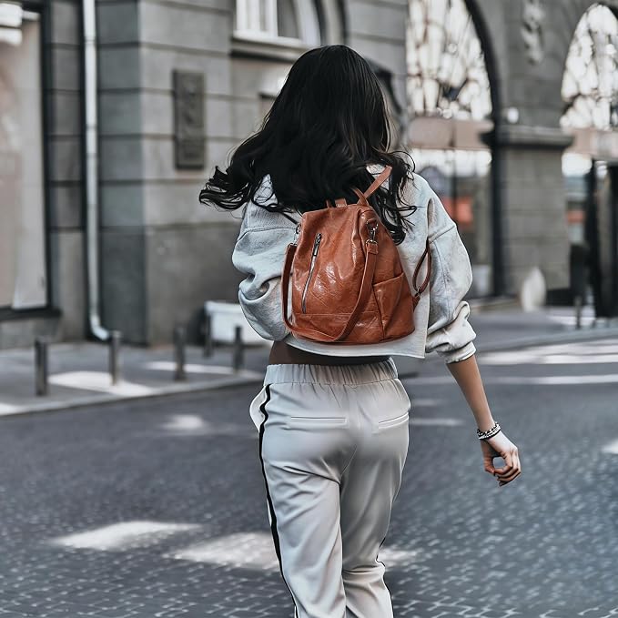 Small Women Backpack Purse PU Leather Anti-theft Casual Shoulder Bag Fashion Ladies Satchel Bags - Image 5
