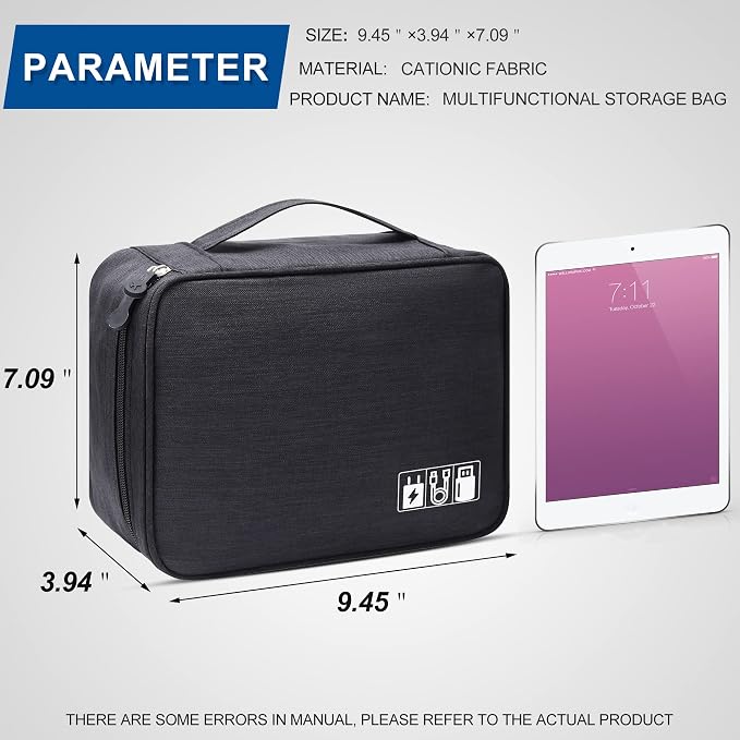 SELLYFELLY Electronics Organizer Travel Universal Cable Organizer Bag Waterproof Electronics Accessories Storage Cases for Cable, Charger, Phone, USB, SD Card, Hard Drives, Power Bank, Cords - Image 6