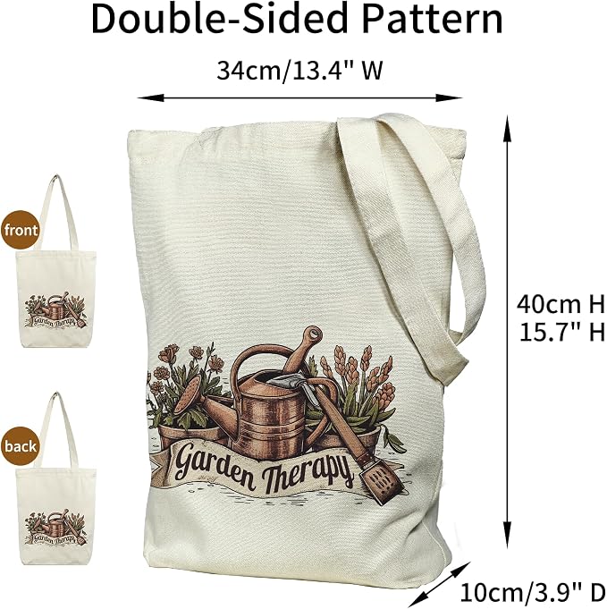 itgowisa Canvas Tote Bag for Women, Tote Bag with Zipper Inner Pocket, Zippered Canvas Bag for Shopping Work Grocery Everyday - Image 5