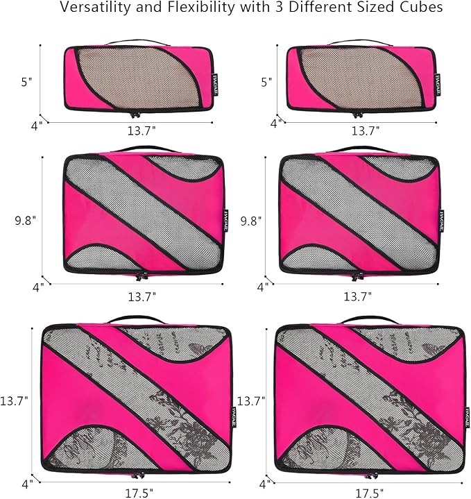 BAGAIL 6 Set Packing Cubes,Travel Luggage Packing Organizers - Image 2