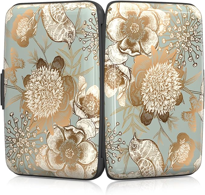 Rimilak Aluminuml Credit Card Holder,Butterfly Flower | Mini Credit Card Wallet RFID Blocking Slim Metal Hard Case for Women Men - Image 5