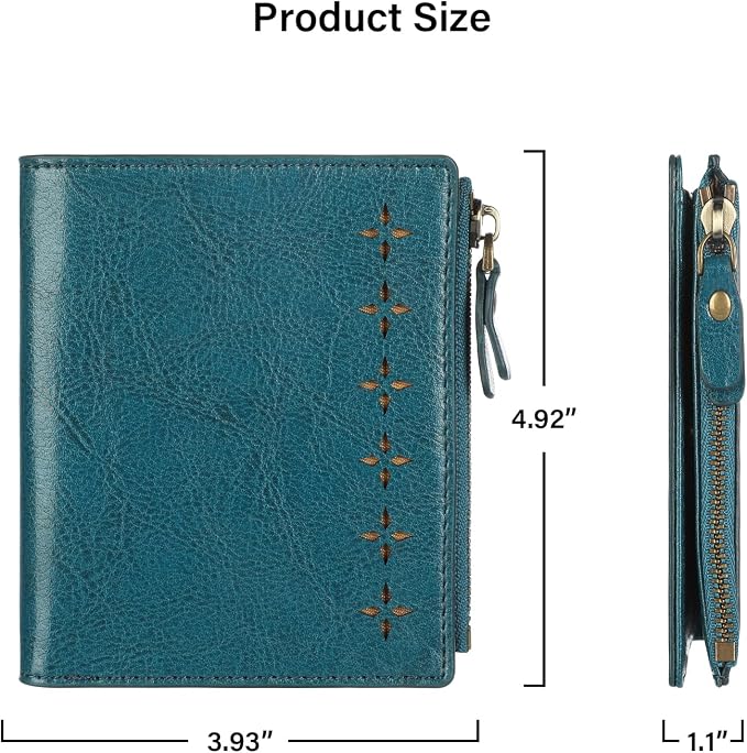 Ultra Thin Small Compact Leather Womens Girls Wallets RFID Blocking Credit Card Holder for Women - Image 5