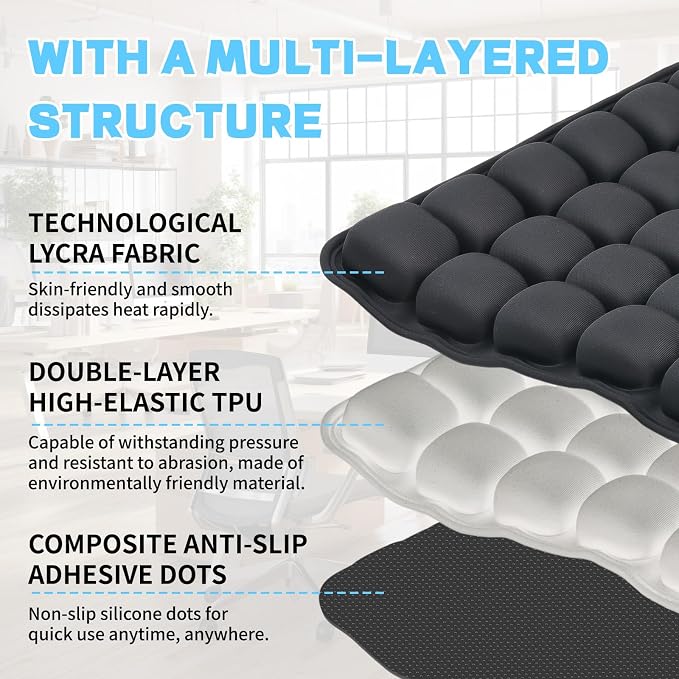 Sondor Travel seat Cushion-Airplane seat Cushion for Long flighs | Inflatable seat cushion for Office，Chairs,Car and Wheelchair.Portable and Ergonomically designed cushion. - Image 3