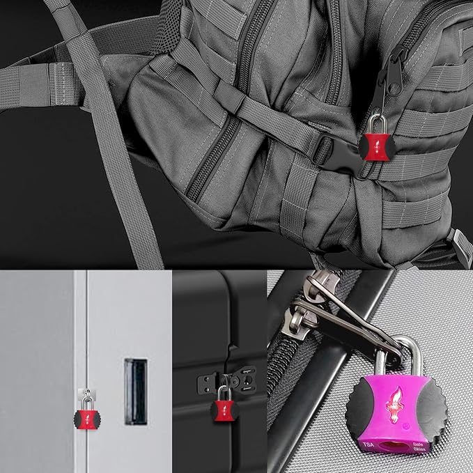 Safe Skies 4-Pack 4-Color Family TSA Travel Key Lock | 4 Colors for Family (Pink/Blue/Purple/Green) | Keyed Alike | 2 Keys/Lock | TSA Safe Skies Approved | 90-Day Warranty - Image 5