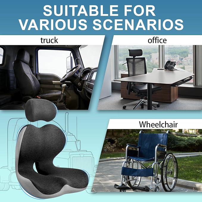 Truck Driver Seat Cushion, Cushion for Car Seat Driver for Comfort. | Integrated lumbar-hip cushion with sync support relieves long-sitting pain, reduces coccyx & ischial pressure. - Image 7