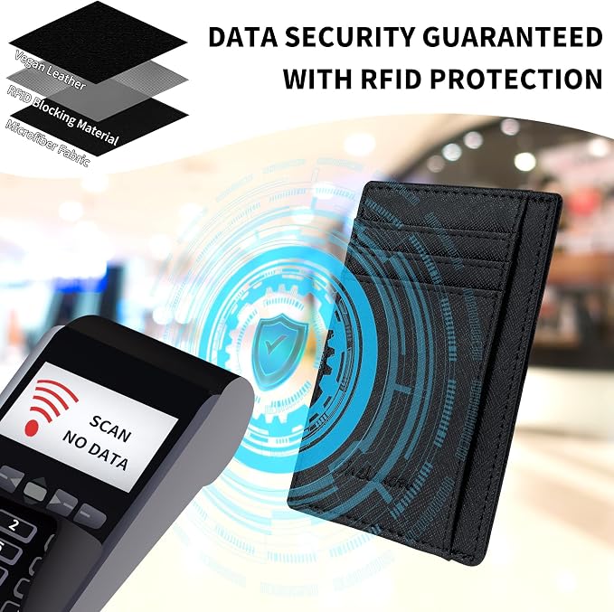 Chelmon Slim Wallet for Men, Minimalist Front Pocket RFID Blocking Credit Card Holder - Image 4