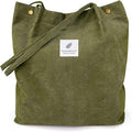 LHMTQVK Corduroy Tote Bags for Women, Large Capacity Tote Purse Reusable Grocery Shoulder Bag with Inner Pockets by LHMTQVK