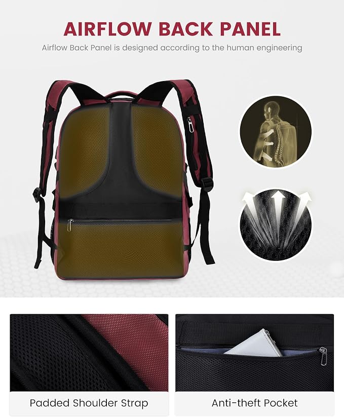 LOVEVOOK Large Laptop Backpack for Men,17.3Inch Heavy Duty Travel Backpack | TSA-Friendly with Anti-Theft,Carry On Flight Approved,College Work Bookbag,Water Resistant Business Backpack for Men Women - Image 4