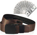 Security Money Belt with Hidden Money Pocket - Nylon Tactical Belt for Men & Women with Nonmetallic Buckle - Security Money Belt for Valuables, Cash, Passport - Cashsafe Anti-Theft Wallet by SecretStash