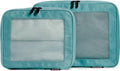 Compression Packing Cubes for Travel, 2-Pack, Teal | Solves overpacking, 2-Piece set fits most carry-ons, 50% Space savings, Compression luggage organizer bags by Aerotrunk