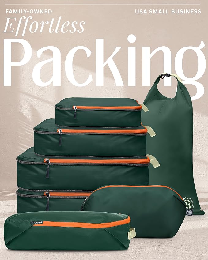 TRIPPED Travel Gear Large Compression Packing Cubes 7-Piece Set for Travel - Image 7