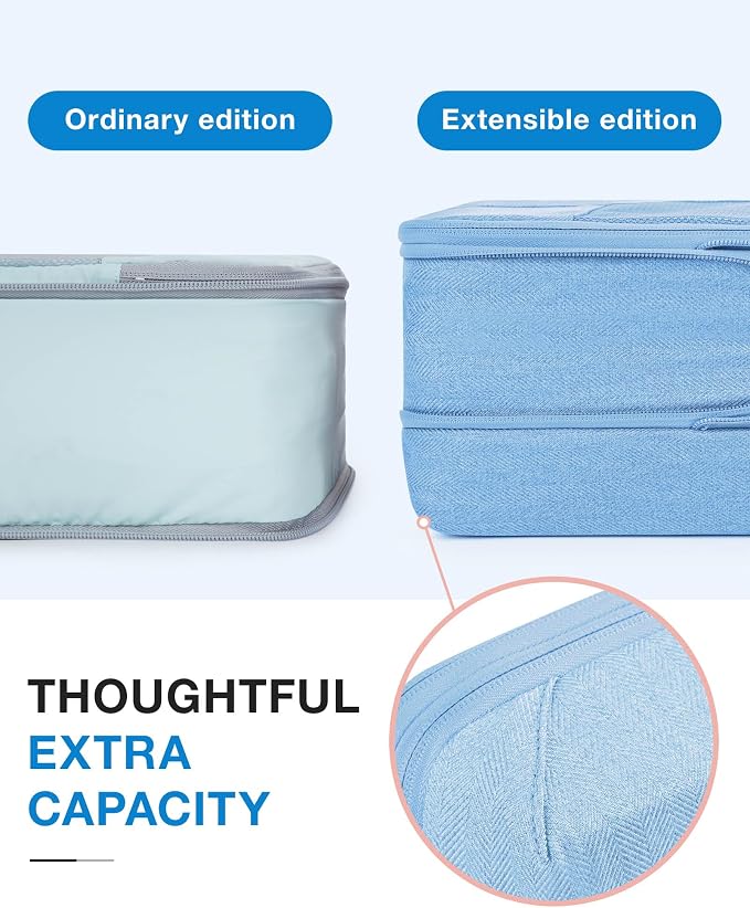 BAGSMART Compression Packing Cubes for Travel, 6 Set | Fits 20/24/28in Carry-On Suitcases, Compressible Bags Streamline Cruise Travel Essentials, Sturdy Handles, Machine Washable - Image 6